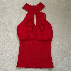 Red Bebe Halter Top